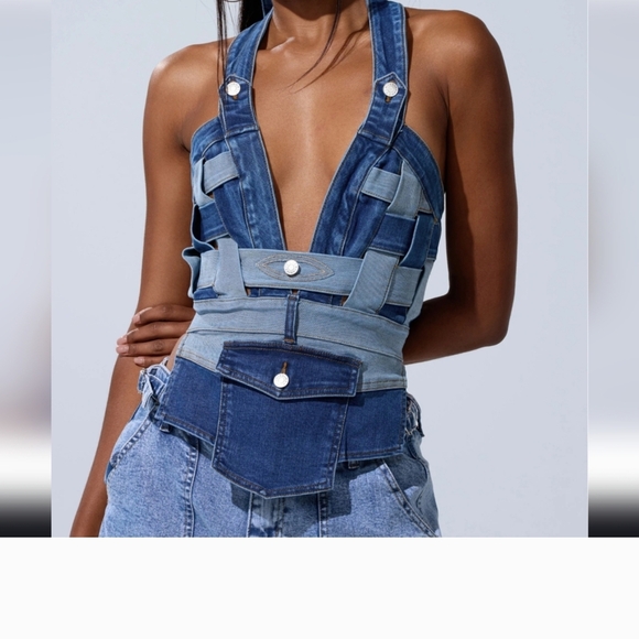 AKIRA Tops - AKIRA Blue Denim Women's Overall Top
